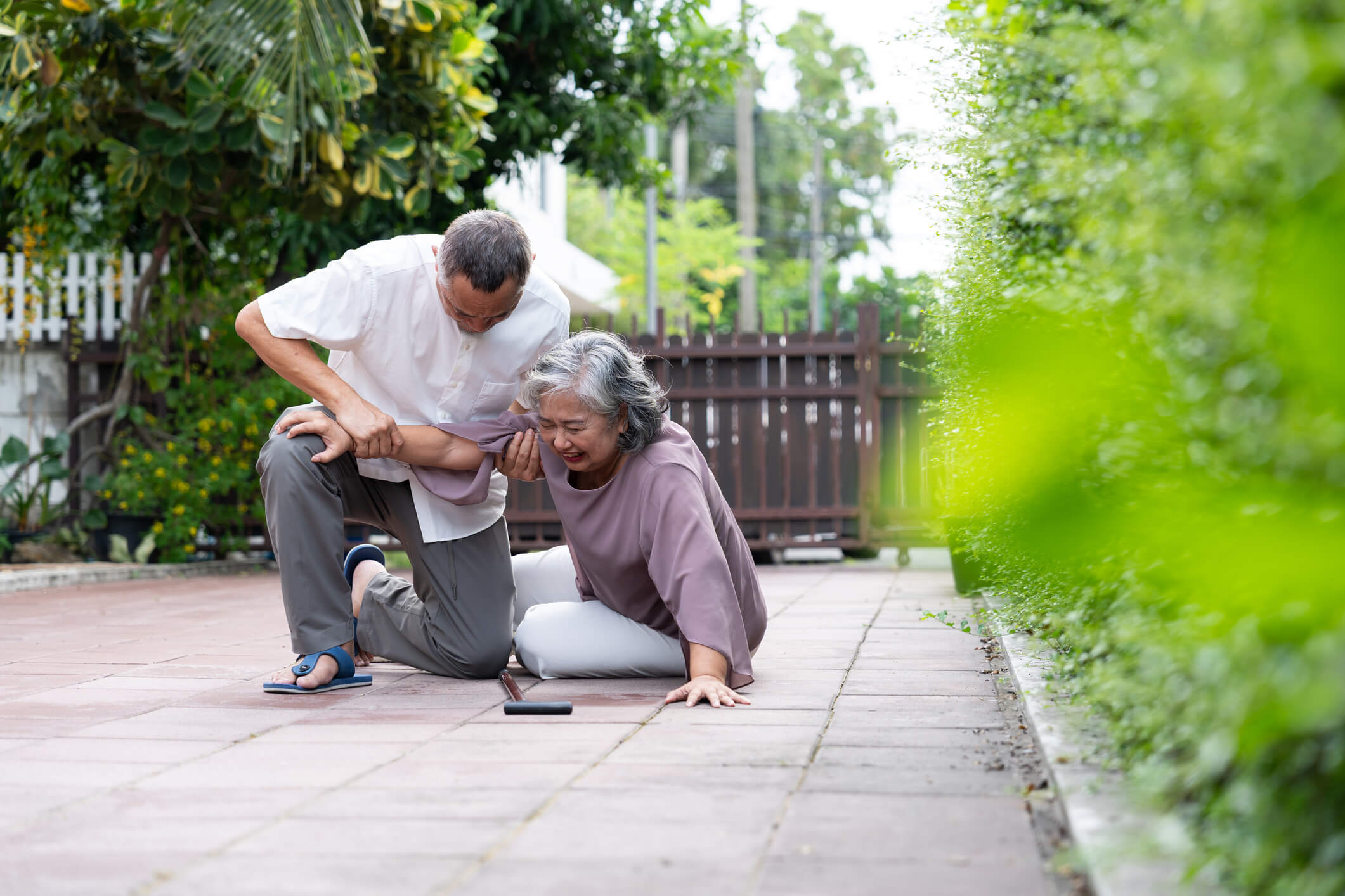 Fall prevention strategies for nursing home residents provided by Nursing Home Injury Law Group in Las Vegas Nevada Elderly resident walking safely in a nursing home with fall prevention measures by Nursing Home Injury Law Group in Las Vegas Nevada